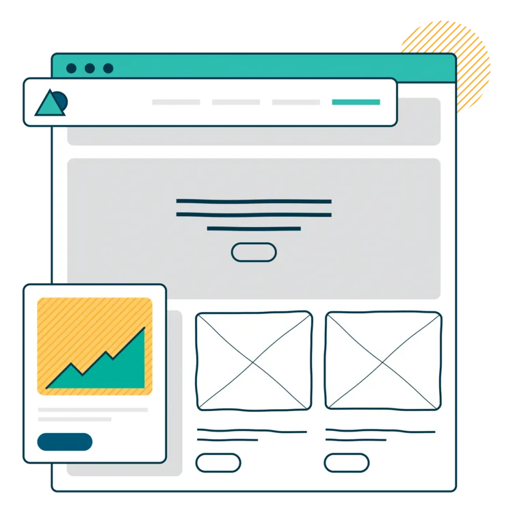 An illustration of the wireframes for a website.